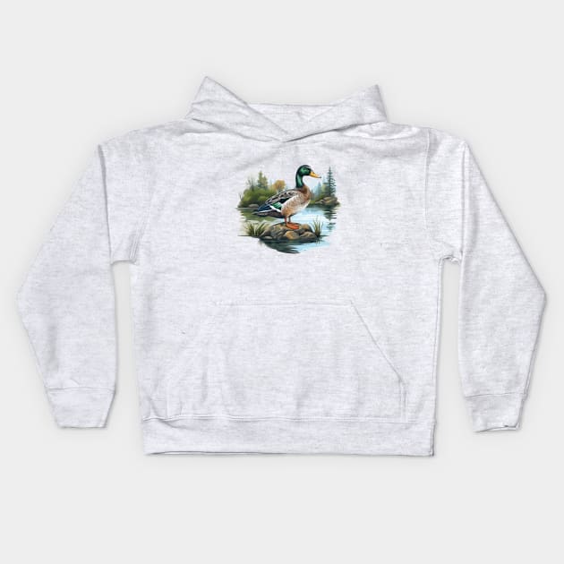 Mallard Kids Hoodie by zooleisurelife